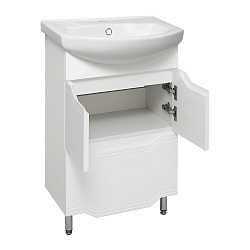 Тумба /1 ящ/белый/раковина Элеганс(55см) Viktoria/AQUA DE MARCO