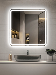 Зеркало LED VLM-3VC7007 700х700 c сенсорным выключателем и диммером, , шт