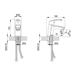 plus STRIKE Смеситель для раковины, монолитный, высота излива 5 см, длина 9 см, латунь/хром