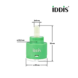 Картридж керамический для смесителя, 35 мм, без ножек, IDDIS, 999C35D0SM