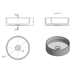 Раковина накладная 110А