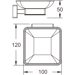 Мыльница (квадрат), черный матовый B90302