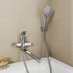 Смеситель для ванны с длинными изливом, глянцевый хром, Demi, Milardo, DEMSB00M10