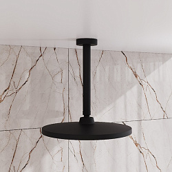 Кронштейн для верхнего душа в потолок, круглый, черный матовый, Optima Home, IDDIS, OPH20BRi61