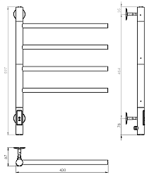 Полотенцесушитель электрический Vincea VTD-1S1CGE 43x60, графит, таймер, , шт