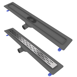 Corpa Nera Grossi/Гросси душевой трап 80 см с гидрозатвором, решетка из нержавеющей стали