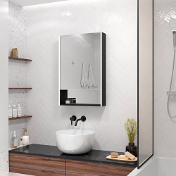 Зеркало-шкаф "Filit LED" 600х800 черный, левый