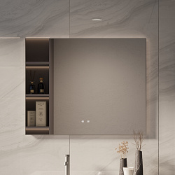 Зеркало LED VLM-4F100GM-2 1000х800 c сенсорным выключателем, антизапотевание, вороненая сталь, , шт