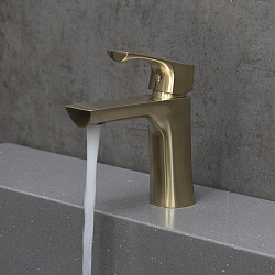 Урсус Смеситель для умывальника монолитный, матовое золото