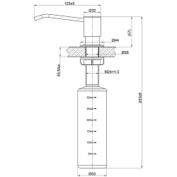"EXPERT" LM8201 дозатор для моющих средств,врезной, цвет: антрацит