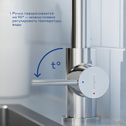 Смеситель для кухни с выдвижным изливом Pragma Esdel, хром, ESD7.C1LP.016