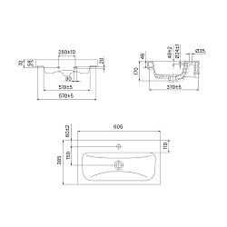Умывальник мебельный 60 см, IDDIS, 3506000i28