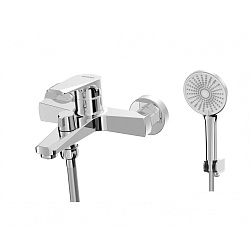 Смеситель для ванны с коротким монолитным изливом, хром