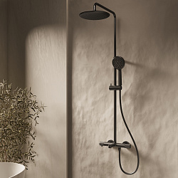 Душевая стойка Desire VSFS-1D1TMB термостатическая с изливом, 25см верх душ, черный, , шт