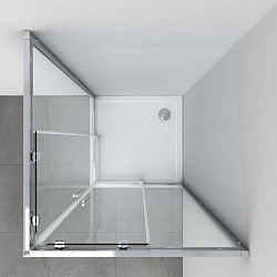 Душевой уголок Soft VSS-3SO900CLB, 900*900, черный, стекло прозрачное , , шт