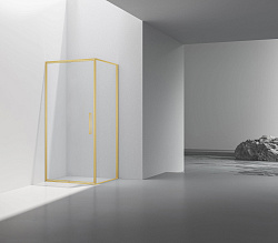 Душевой уголок Slim 8mm VSR-4SLP9090CLG, 900*900, брашированное золото, стекло прозрачное, , шт