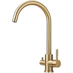 Смеситель для кухни с подключением фильтра, нержавеющая сталь, золото HB43828-5