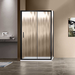 Душевой уголок Garda VSR-1G9012CHB, 1200*900, черный, стекло шиншилла, , шт