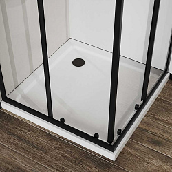 Душевой уголок City VSS-5CT900CLB, 900*900, черный, стекло прозрачное, , шт