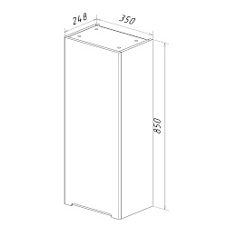 Полупенал Lemark BUNO 35 см подвесной, 1 дверный, правый, цвет планки: Серый, цвет корпуса, фасада: