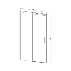 Душевая дверь Dice VDS-4D150CLB, 1500, черный, стекло прозрачное, , шт