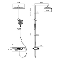 Душевая стойка VSFS-411CH с изливом, хром, , шт