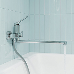 Смеситель для ванны с длинным изливом, глянцевый хром, Parker, IDDIS, PARSB02i10WA