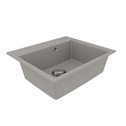 HANKA 570 Мойка кухонная из кварцгранита цвет: грей комплектация: крепеж, сливная арматура с перелив