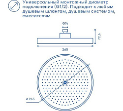 Верхний душ Pragma Nanta, матовый черный, NAN2.BBLT.016