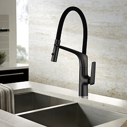 Смеситель для кухни Vincea VKF-115MB, черный, , шт