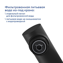 Смеситель для кухни с каналом для фильтрованной воды Pragma Esdel, матовый черный, ESD7.B2LF.014