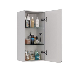 Полупенал Lemark VEON 35 см подвесной, 1 дверный, правый, цвет корпуса, фасада: Белый глянец