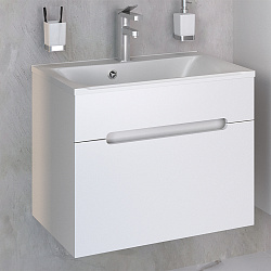 Тумба /1 ящ/подвесная/белый/раковина Прима (65см) Olivia/AQUA DE MARCO