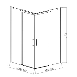 Душевой уголок Dice VSS-4D100CLB, 1000*1000, черный, стекло прозрачное, , шт