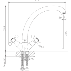 Смеситель для кухни, латунь, хром HB4719