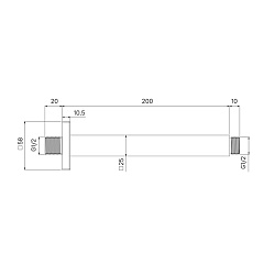Кронштейн для верхнего душа 200х25х25,  IDDIS, OPH20CSi61