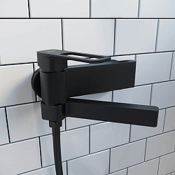 Смеситель для ванны, черный, Slide, IDDIS, SLIBL00i02WA