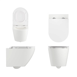 Унитаз подвесной Pragma Nanta, белый глянцевый, безободковый, NAN1.GWWR.020