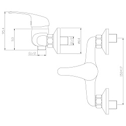 Смеситель для душа, латунь/хром, Y35-41
