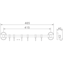 Крючок шестерной, хром HB1915-6