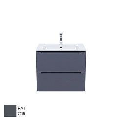 Тумба с умывальником, подвесная, 60 см, темно-серый, Edifice, IDDIS, EDI60D0i95K подх.ум.0106000i28