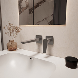 Смеситель для раковины Puro VBFW-5P01GM встраиваемый однорычажный, вороненая сталь, , шт