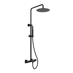 Душевая стойка Vogue VSFS-1V1TMB термостат с изливом, 25см верх душ из нерж. стали, черный, , шт