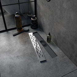 Corpa Nera Grossi/Гросси душевой трап 50 см с гидрозатвором, решетка из нержавеющей стали