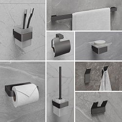 Крючок одинарный SMOOTH LINE для полотенец 2 шт., графит