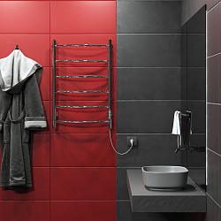 Aringa Берген полотенцесушитель лесенка электрический 80*50, хром