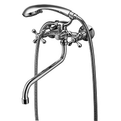 Смеситель универсальный с круглым изливом 30 см, двуручковый, поворотный переключатель,хромLM6041C