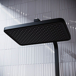 Смеситель с верхним душем с управлением Push Control, черный матовый, Slide, IDDIS, SLIBLBTi06