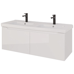 DREJA.eco Тумба W, 125 см, подвесная, для умыв.Гармония 125 или стеклянной столешницы W, 2 ящика,