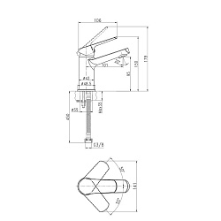 Вывод Комплект для ванной 3 в 1: смеситель для раковины и ванны FLAVIS и душевой гарнитур VIBE